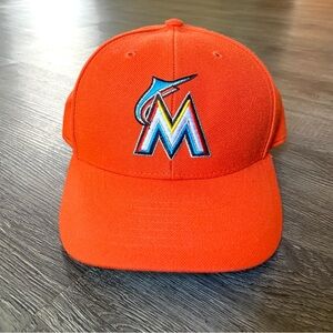 MLB Marlins Hat Miami Baseball cap orange adjustable strap